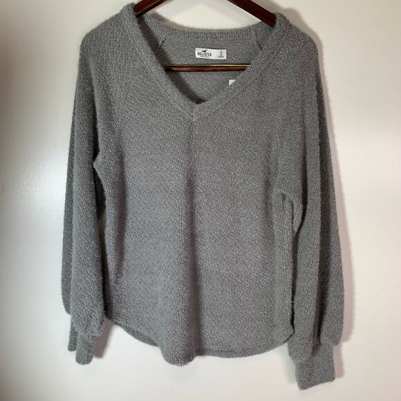 Abercrombie & Fitch Sweater Women’s Size Small Gray V-Neck Long Sleeve NWT y2k - Picture 6 of 16